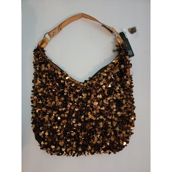 Bronze Sequin Shoulder Bag - Picture 1 of 10